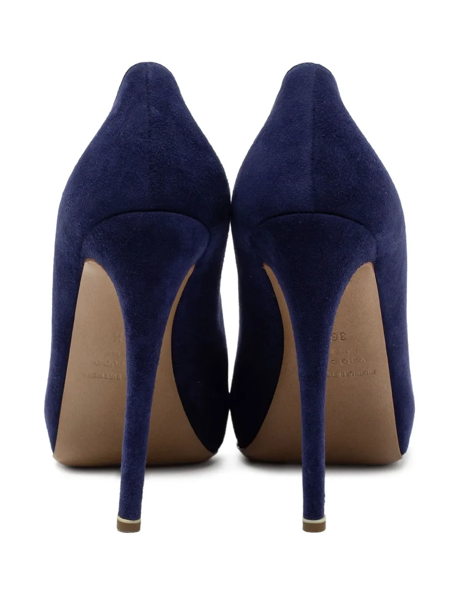 Pre-owned 125mm suede platform pumps 5