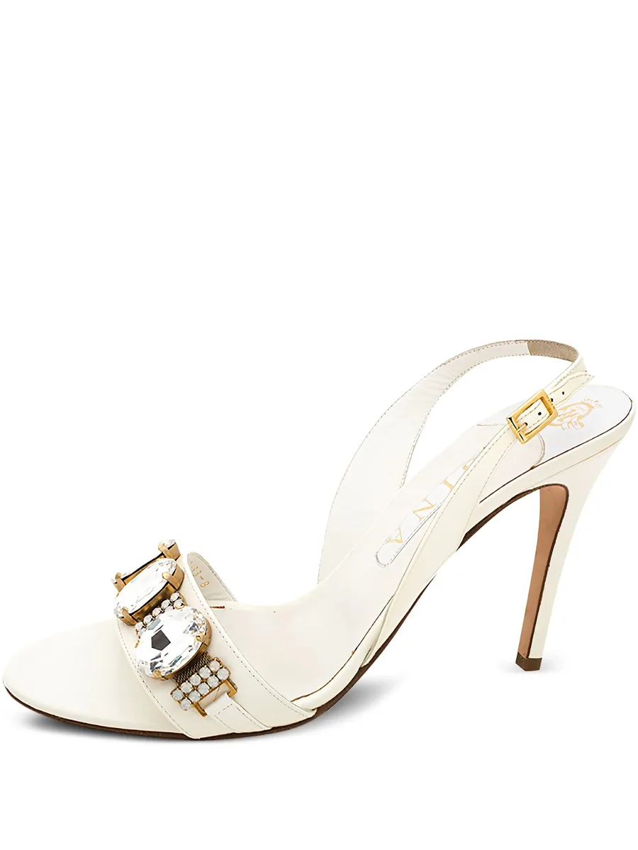 105mm patent leather slingback crystal-embellished sandals 1