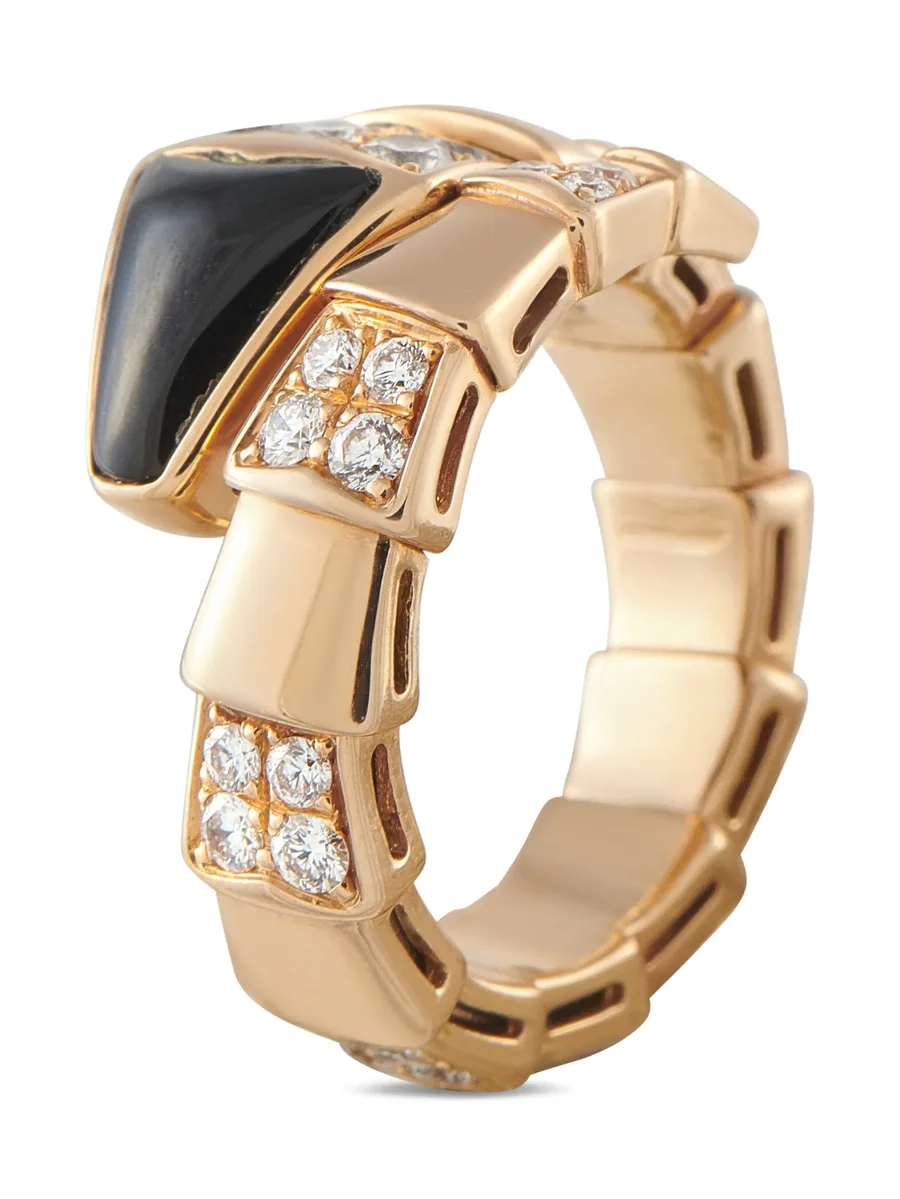 кольцо Serpenti Viper с бриллиантами и ониксом 5