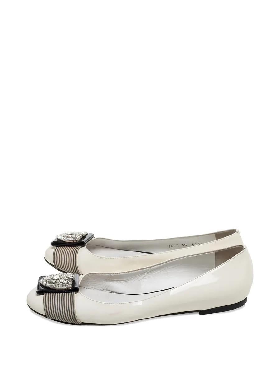 pre-owned patent-leather ballet flats 3