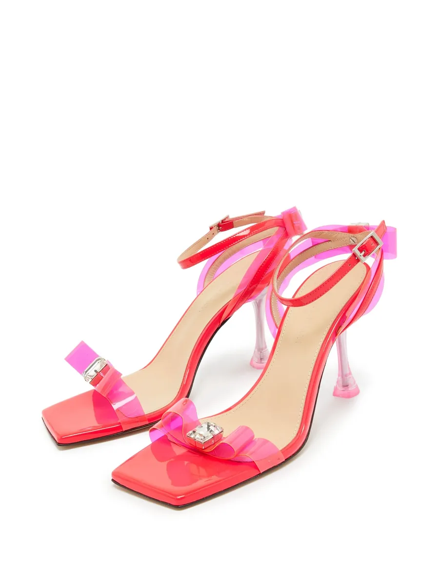 pre-owned 90mm transparent-strap sandals 4