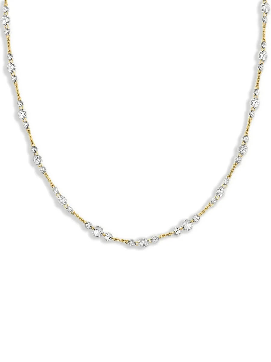 18K yellow gold diamond necklace 5