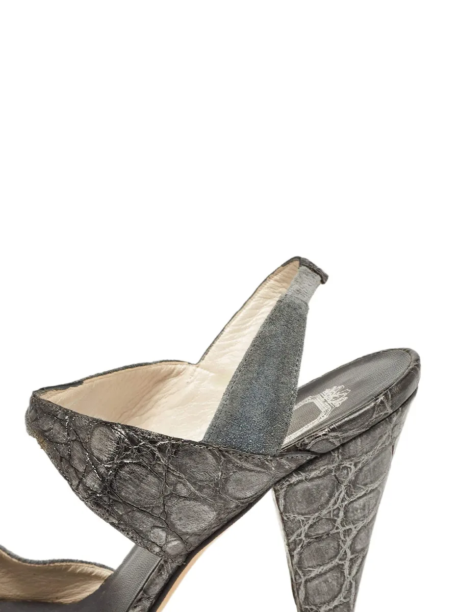 100mm crocodile-embossed slingback sandals 3