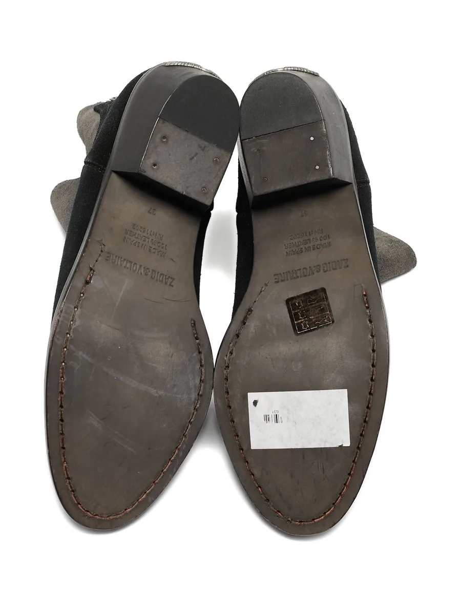 2024 pre-owned suede zip ankle boots 7