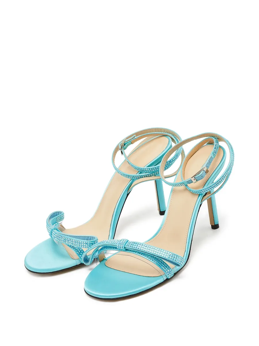 pre-owned 90mm strappy embellished sandals 3