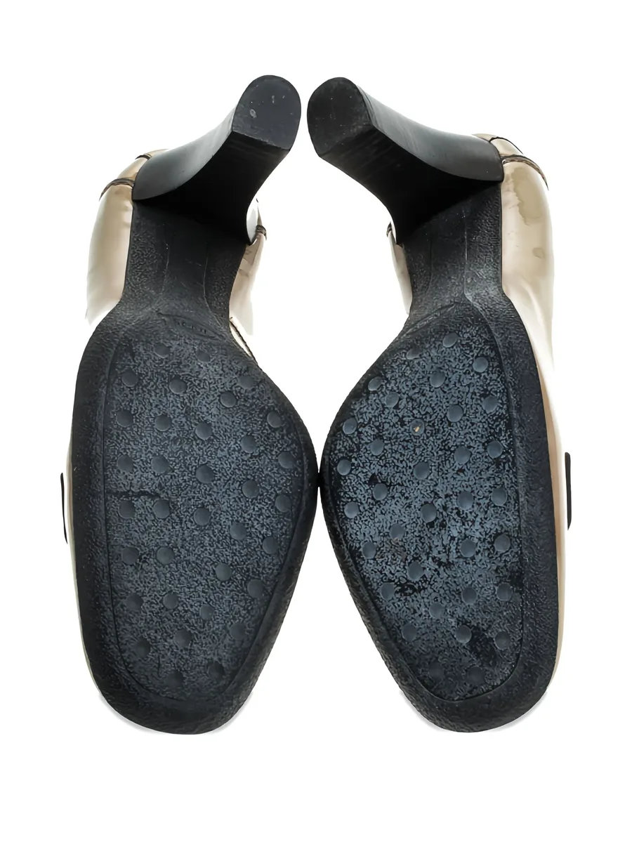 90mm leather heeled pumps 10