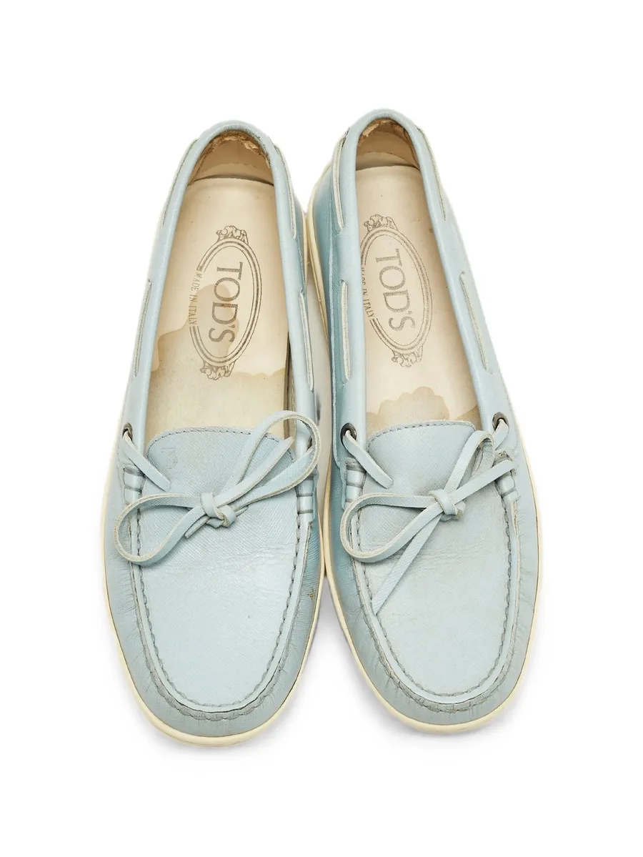 bow-detail Saffiano leather loafers 8