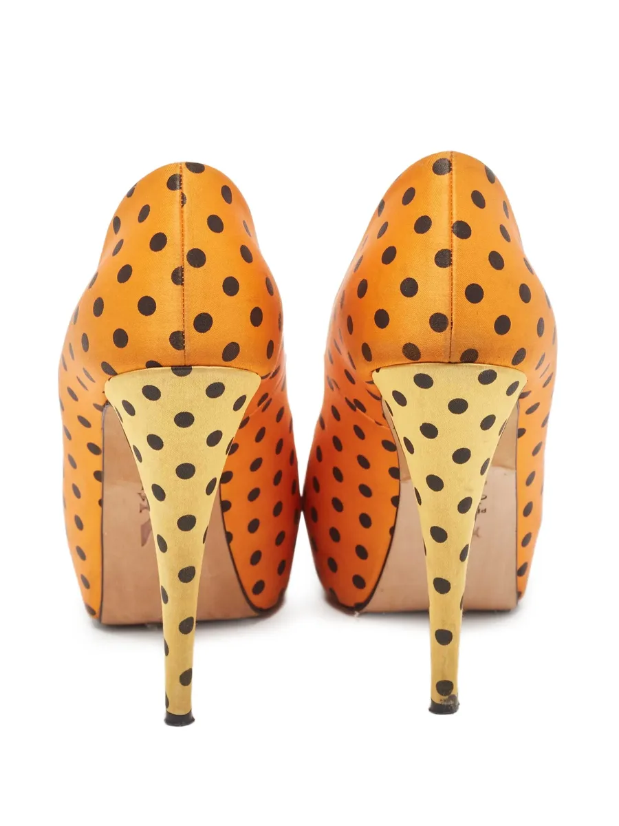 100mm polka-dot print heeled pumps 5