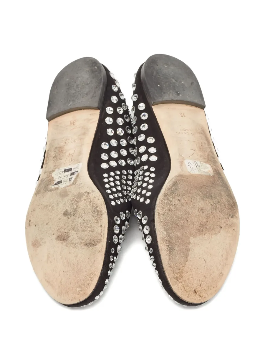 Pre-owned crystal-embellishment ballet flats 7