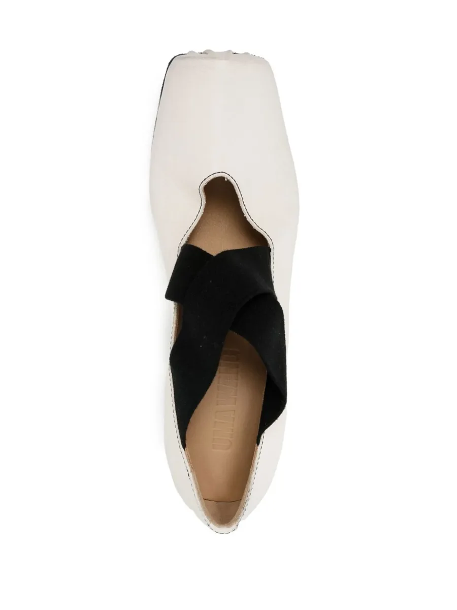 Ballerina square toe elasticated pumps 8