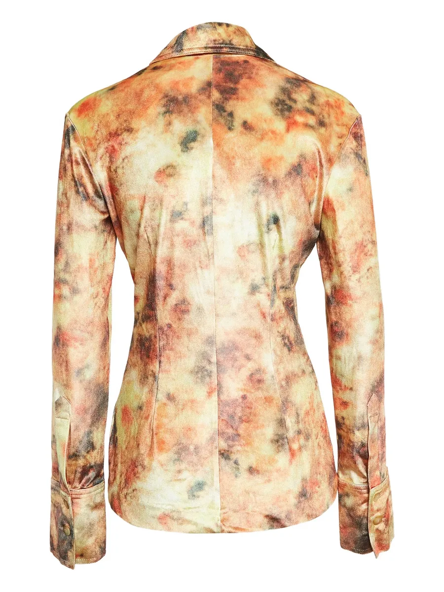 floral-print velvet shirt 3