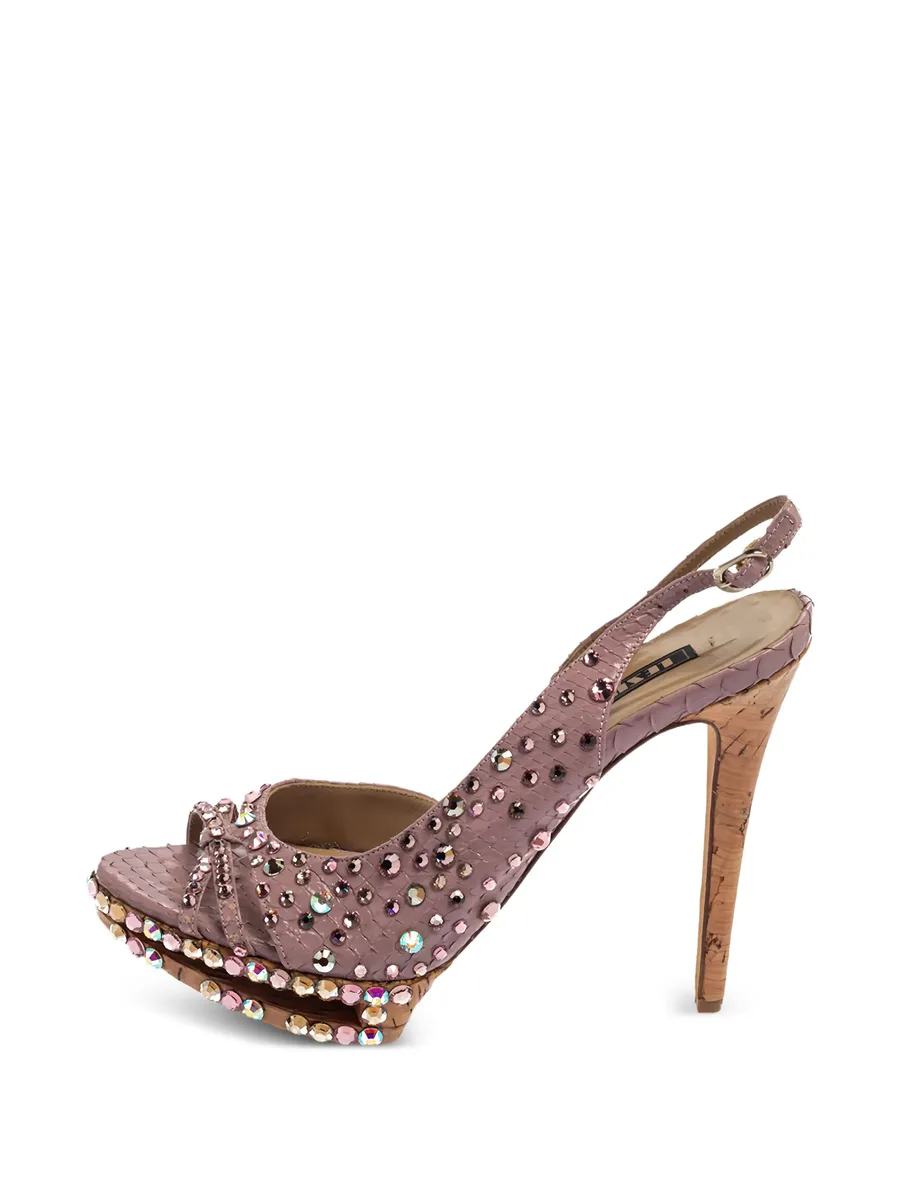 125mm crystal-embellished slingback sandals 2