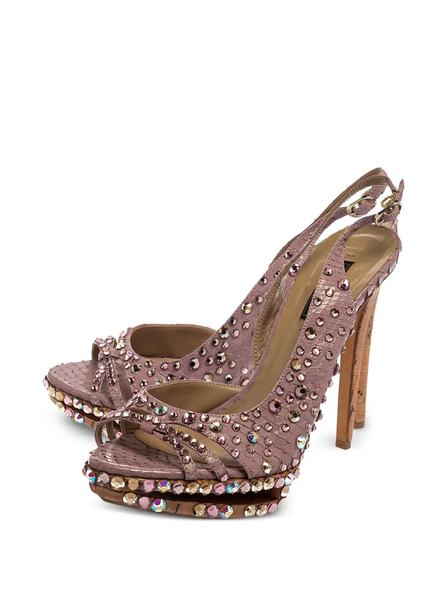 125mm crystal-embellished slingback sandals 4