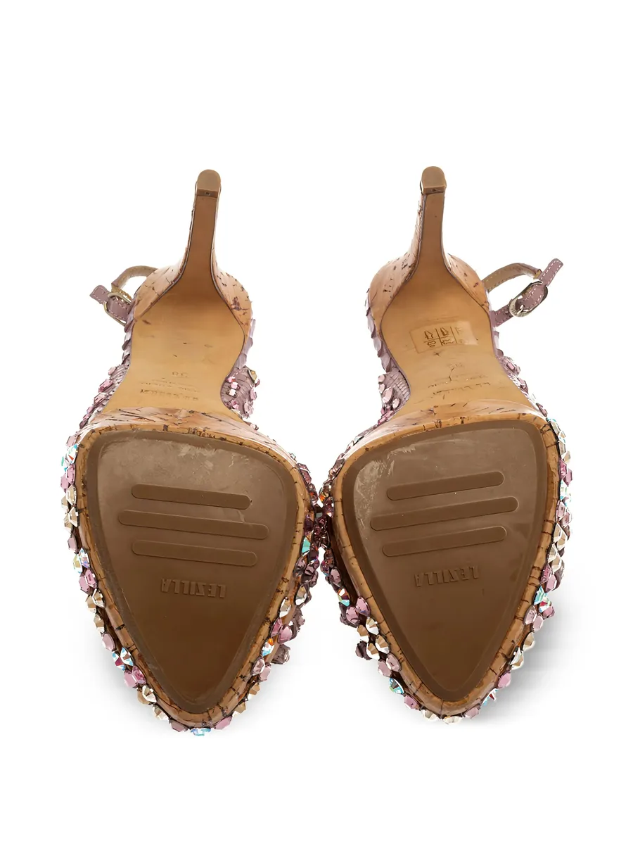 125mm crystal-embellished slingback sandals 7