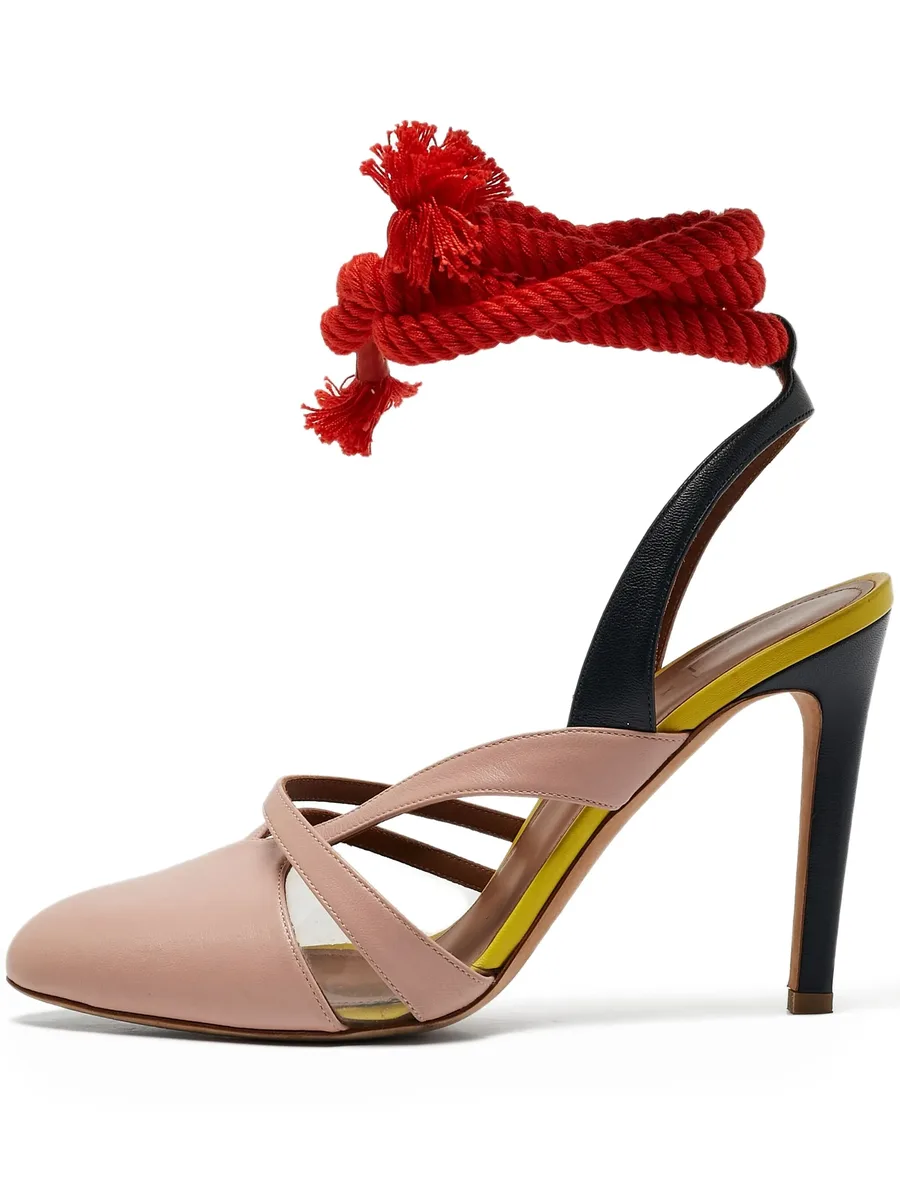 x Roksanda 2024 100mm rope-tie leather pumps 1