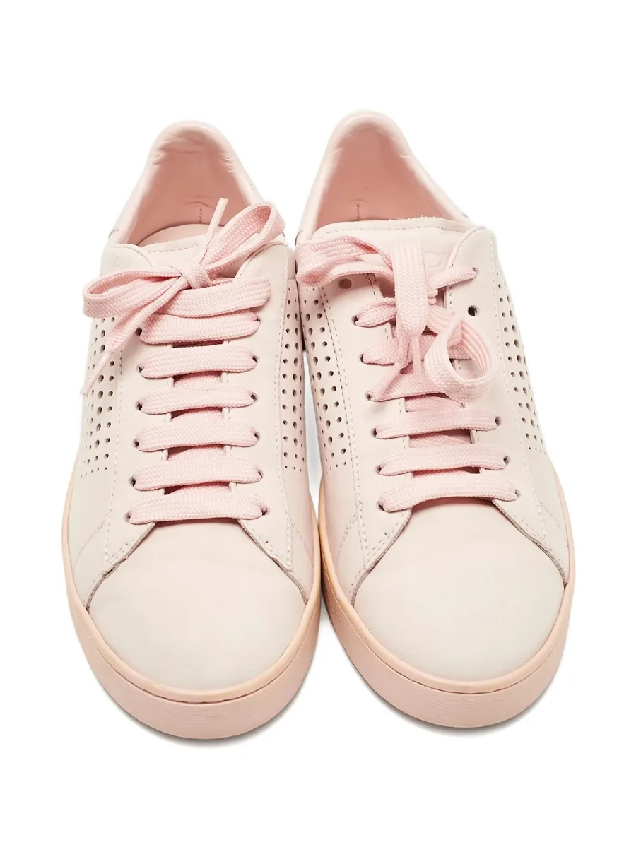 perforated leather lace-up sneakers 5