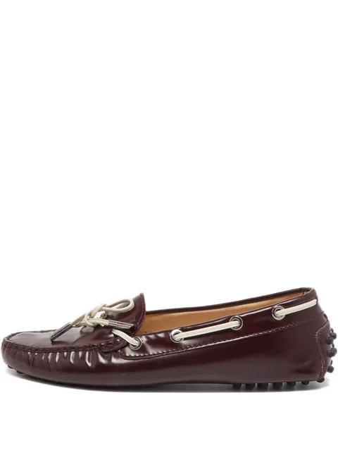 bow-detail leather loafers