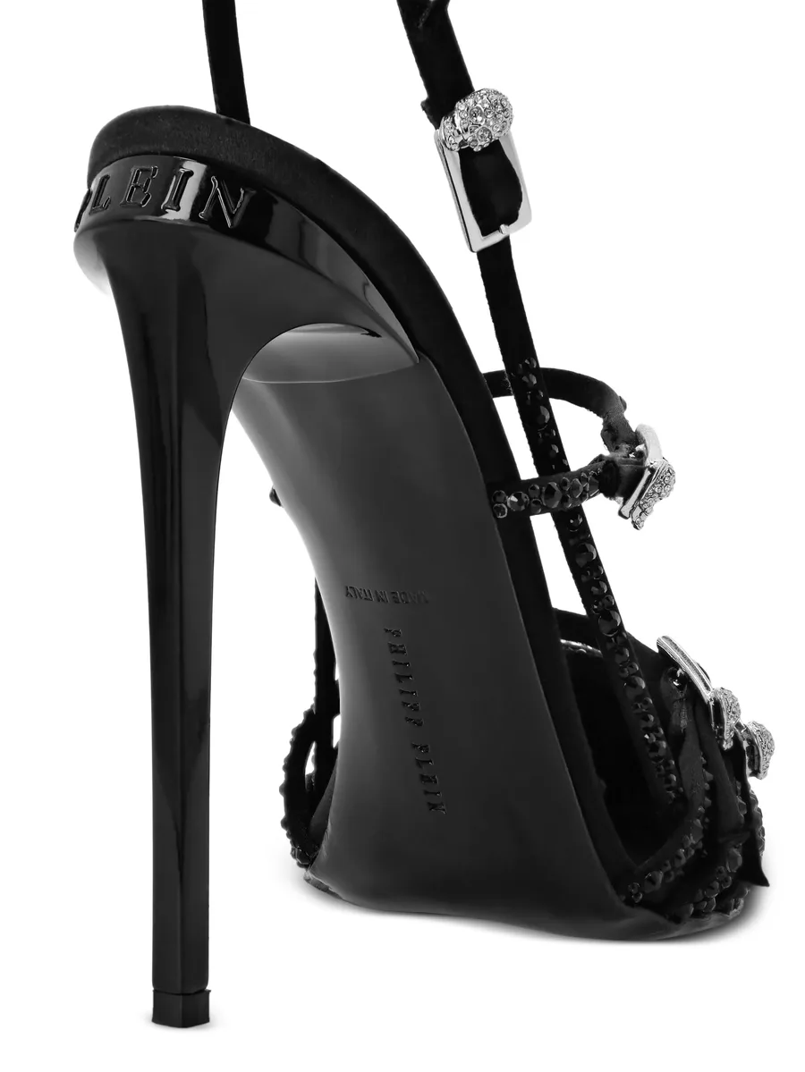 multi-strap high-heel slingback pumps 12 mix strass 8