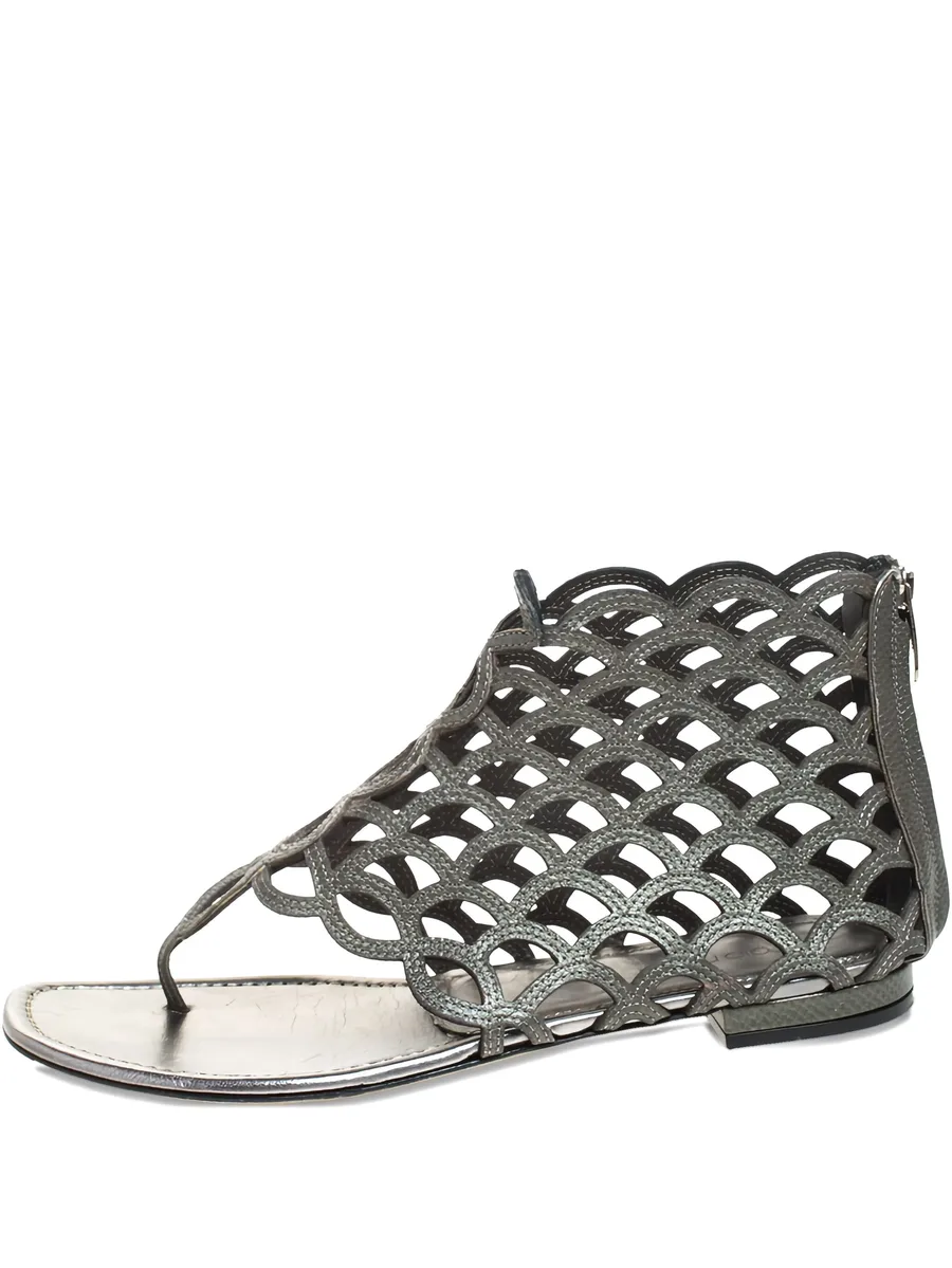 scalloped leather sandals 2