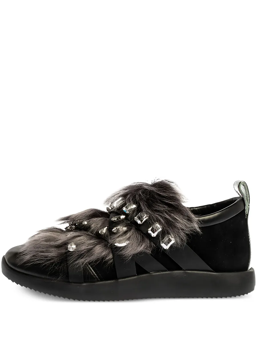 fur crystal sneakers 1