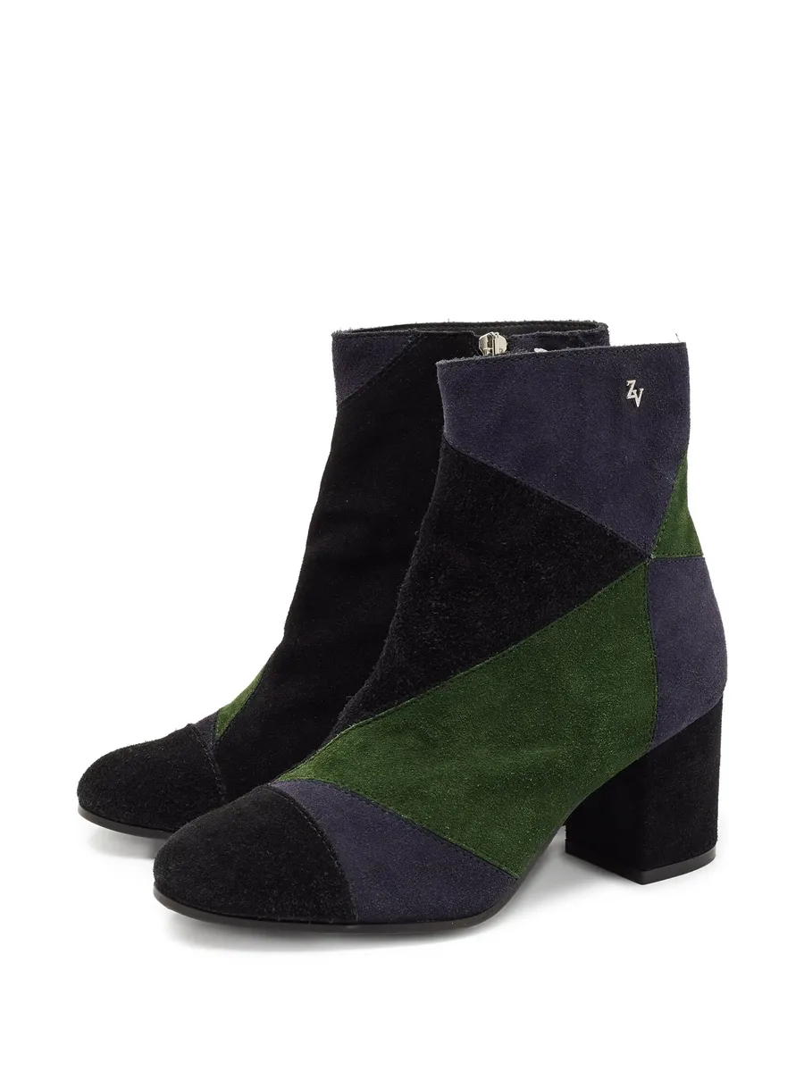 pre-owned 70mm patchwork boots 5