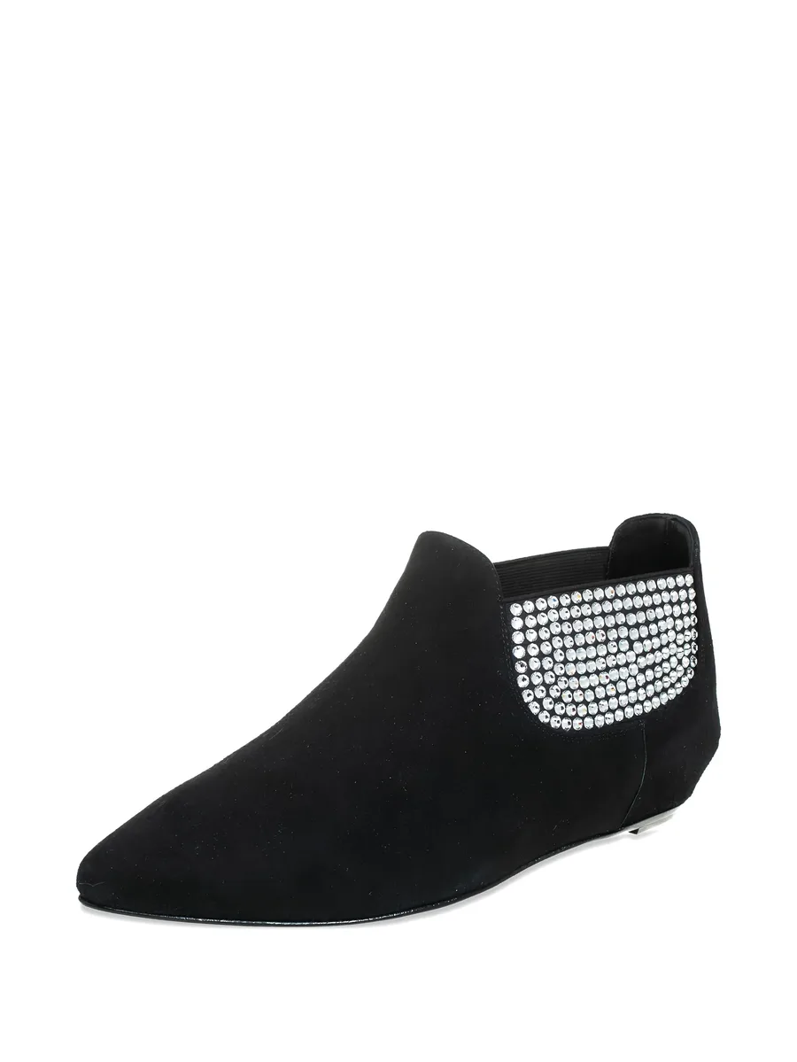 Pre-owned suede crystal-embellished boots 4