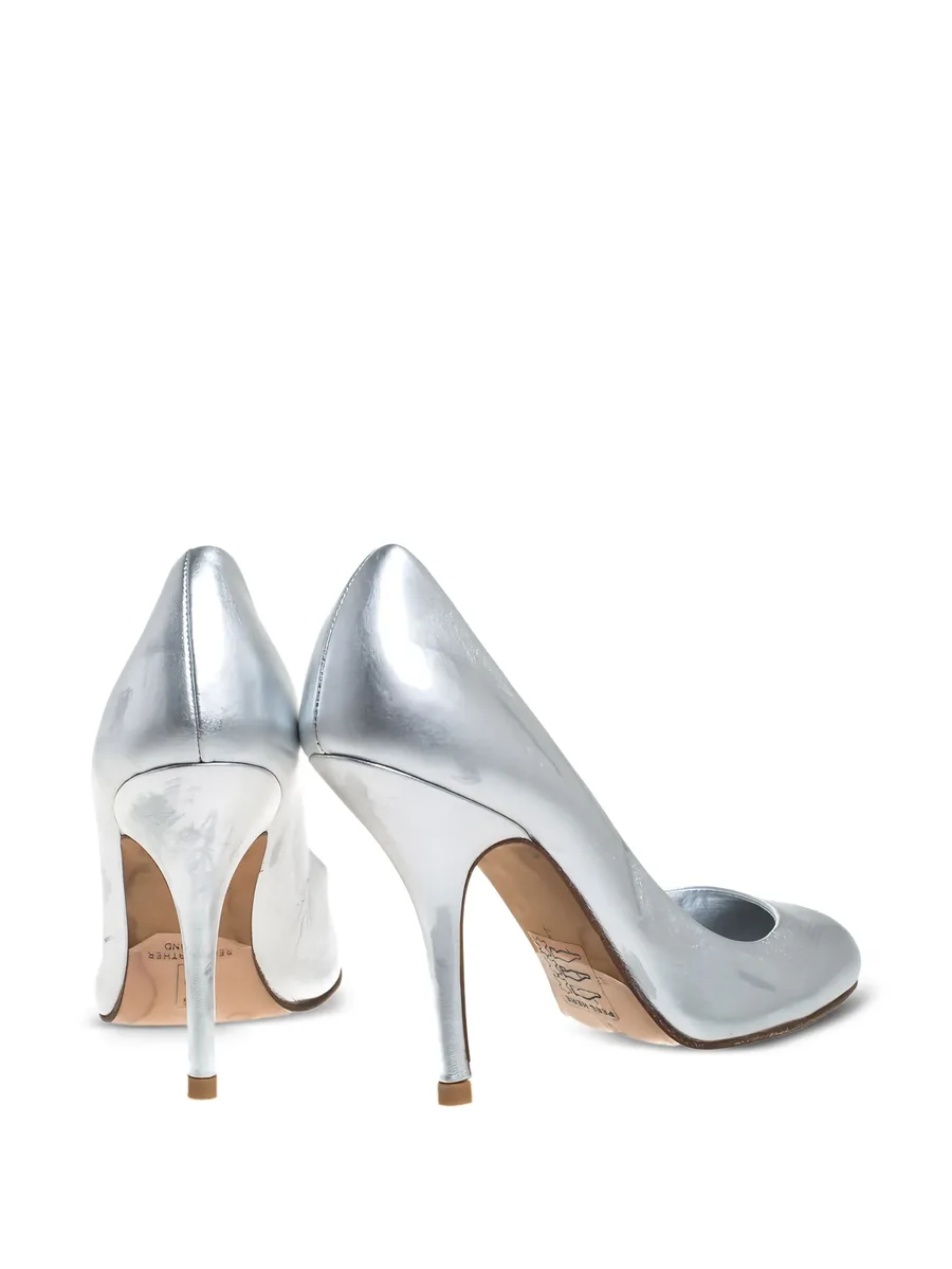 pre-owned 100mm leather pumps 7