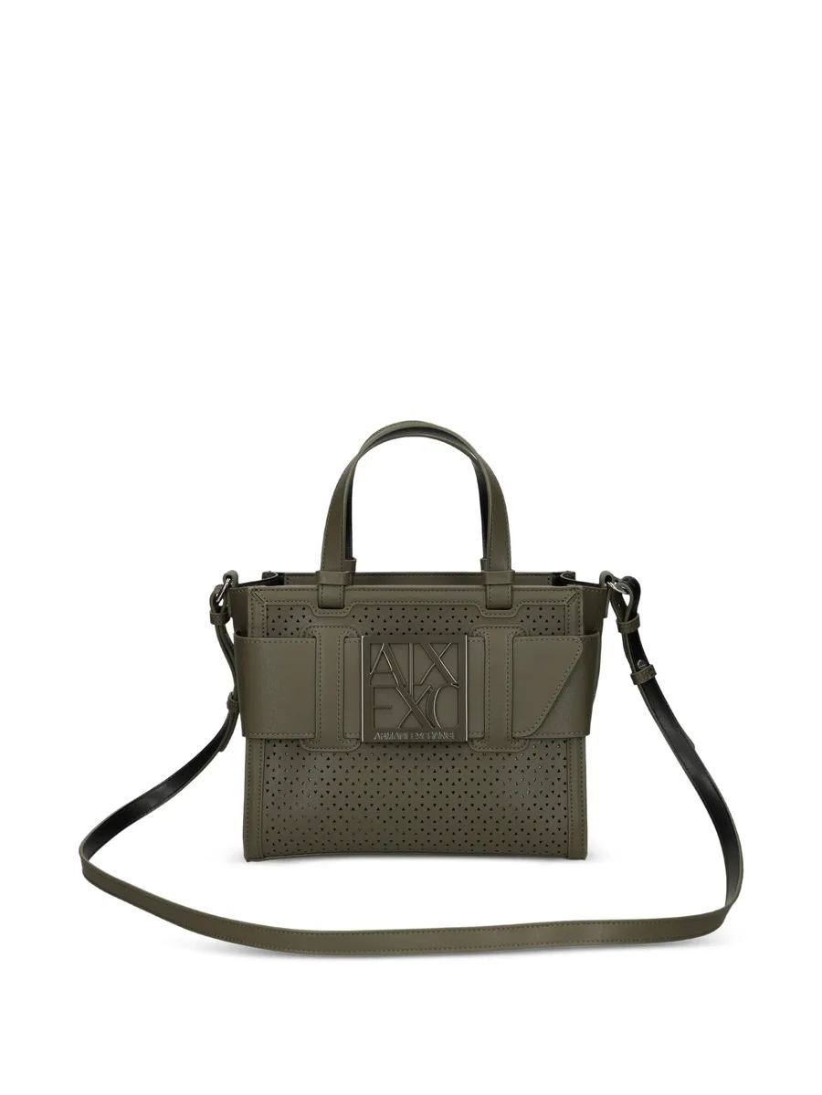 perfortated logo tote bag 12