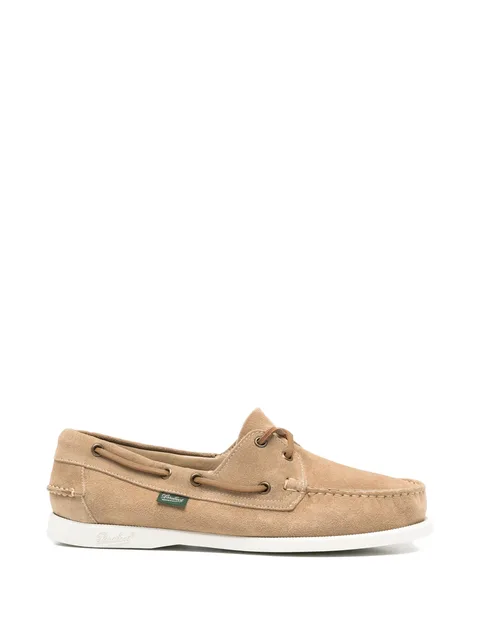 lace-up suede boat shoes