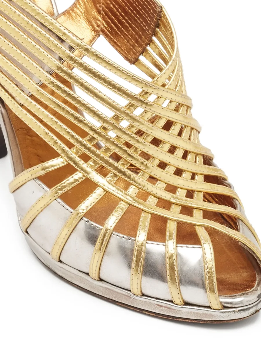 120mm metallic heeled sandals 11