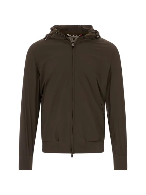 zip-up hooded jacket