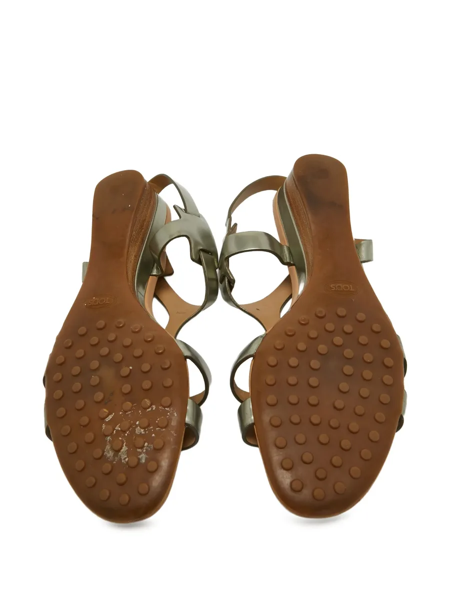 40mm metallic leather T-strap sandals 7