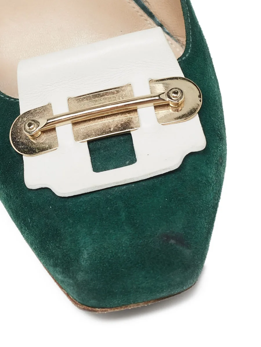 pre-owned 110mm suede pumps 11