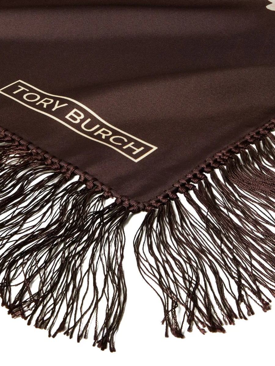 шелковый платок с цветочным принтом 5