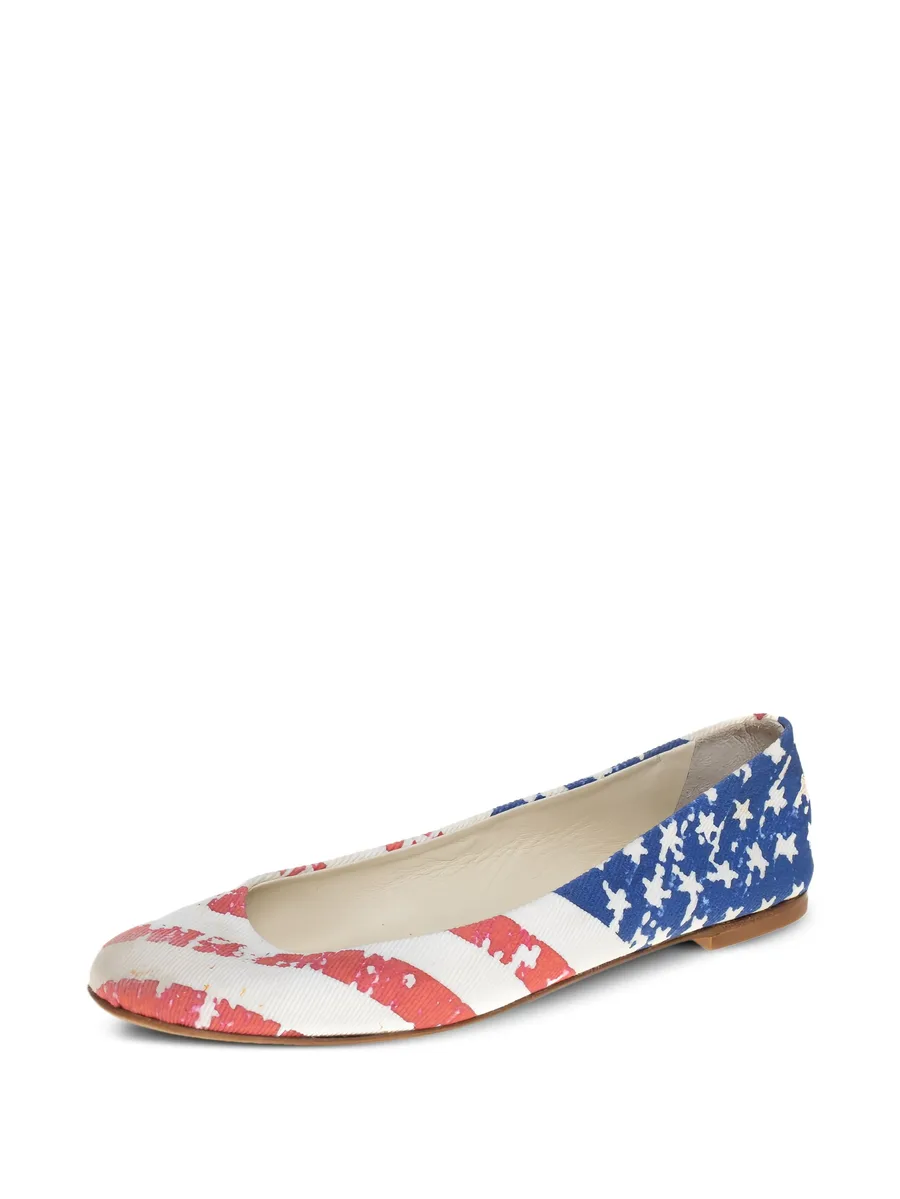 flag-print ballet flats 4