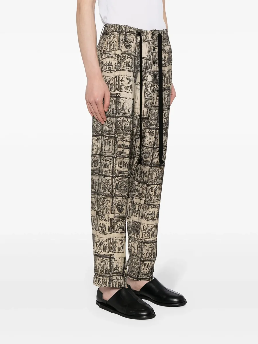 graphic-print straight-leg trousers 5