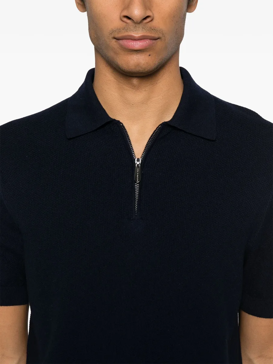 zip-up piqué polo shirt 8