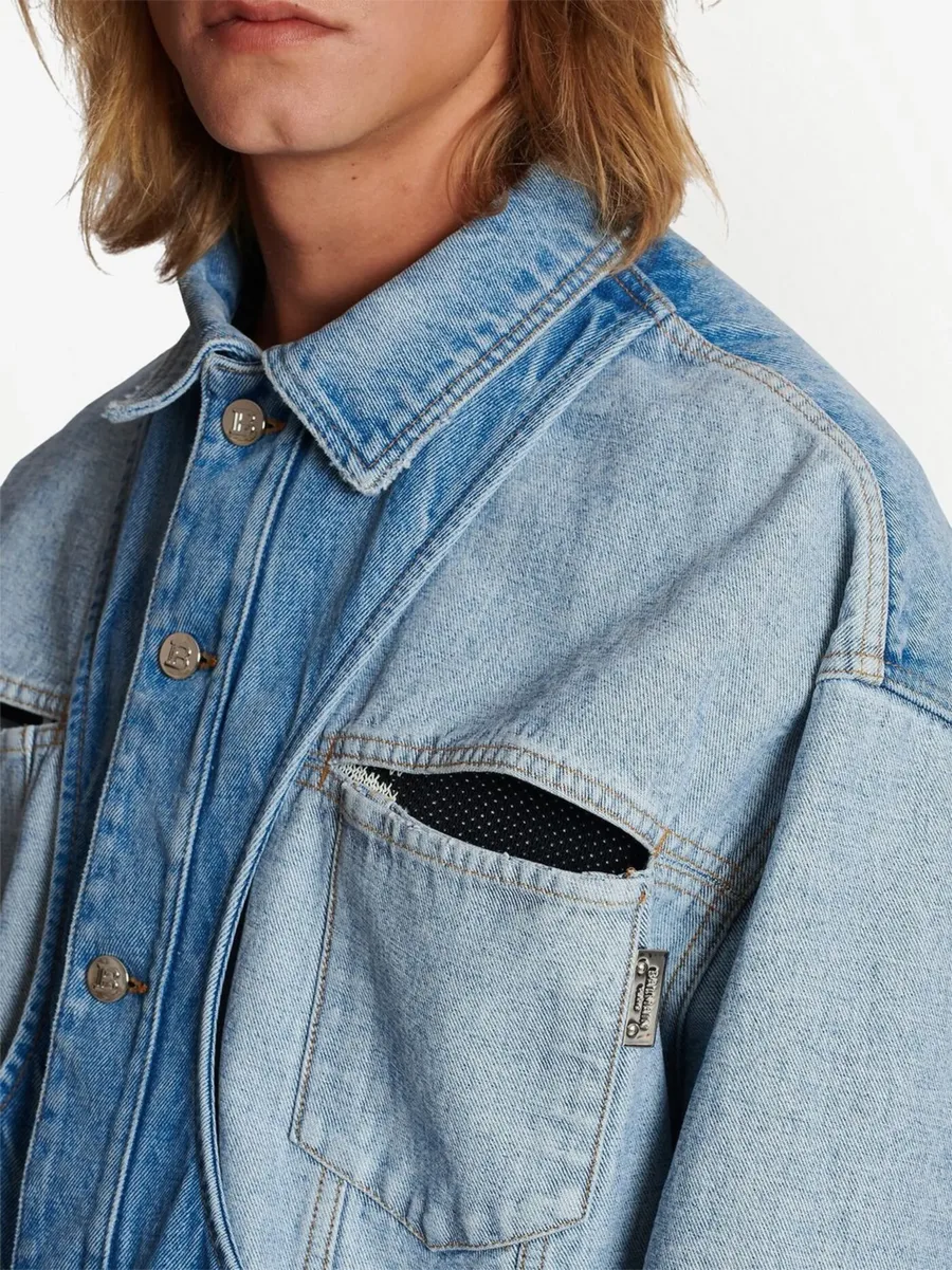 panelled-design denim jacket 10