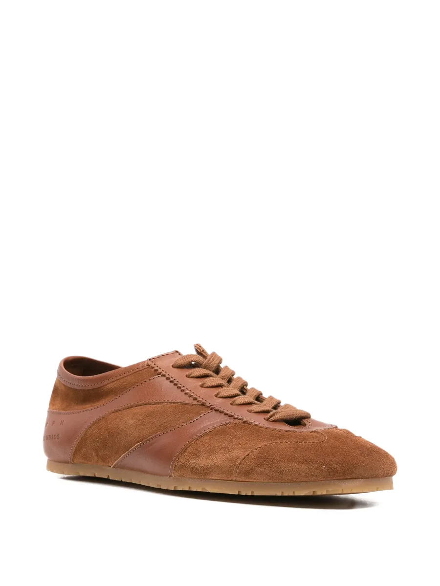 panelled leather sneakers 3