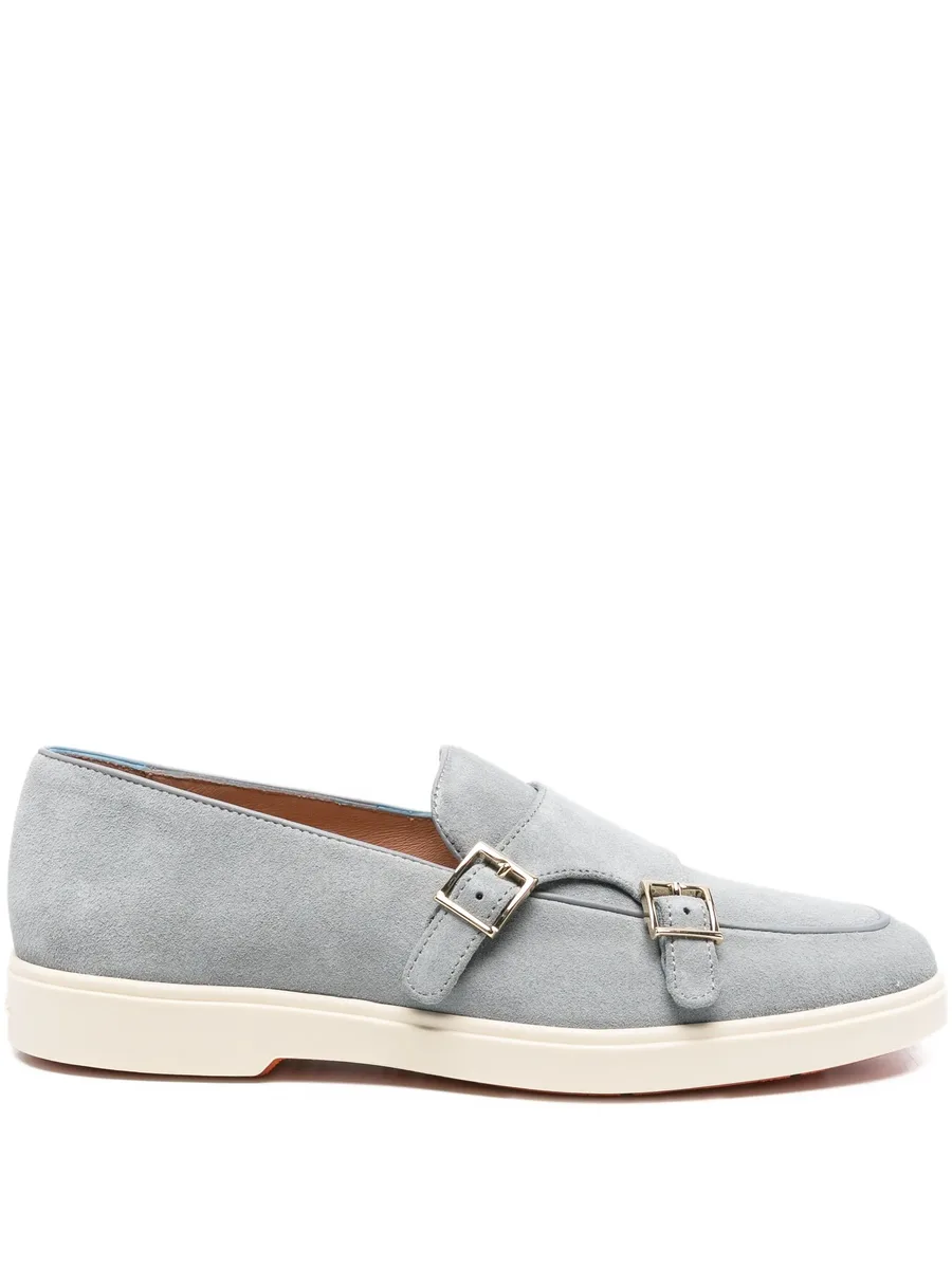 double-buckle suede loafers 2