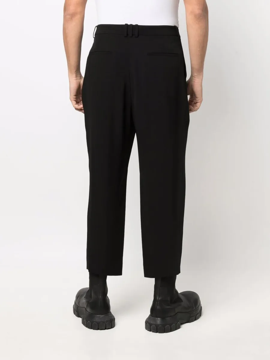 side folded crepe cropped trousers 8