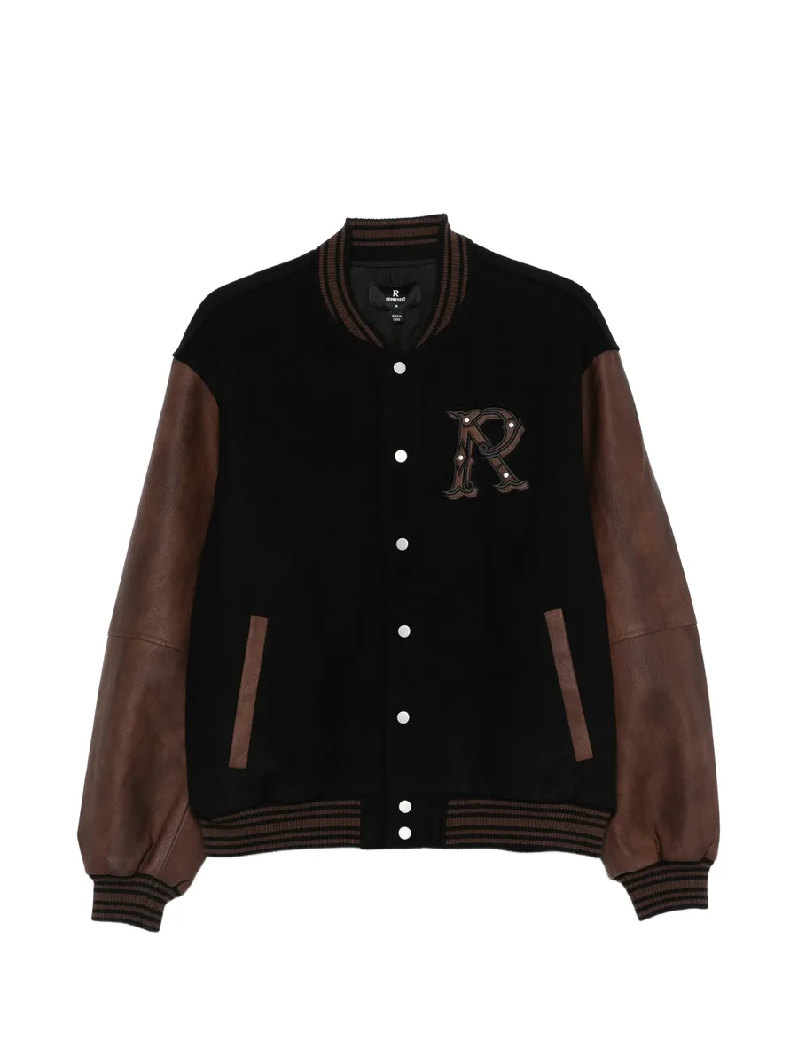 logo-appliqué bomber jacket 1