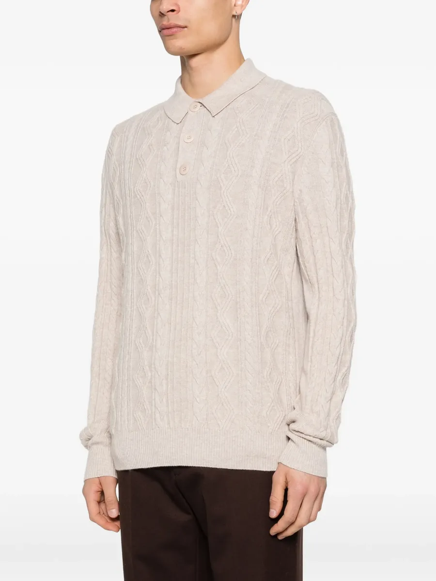 cable-knit polo shirt 5