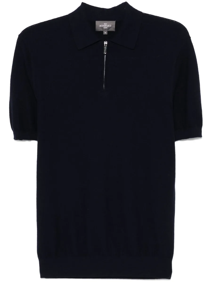 zip-up piqué polo shirt 2