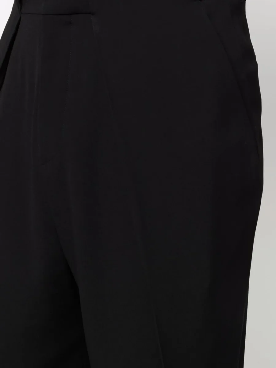 side folded crepe cropped trousers 9