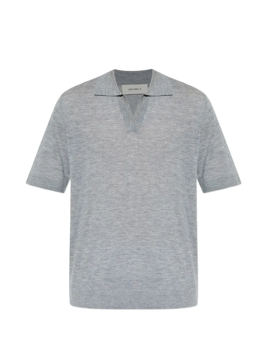 V-neck polo-collar T-shirt 2