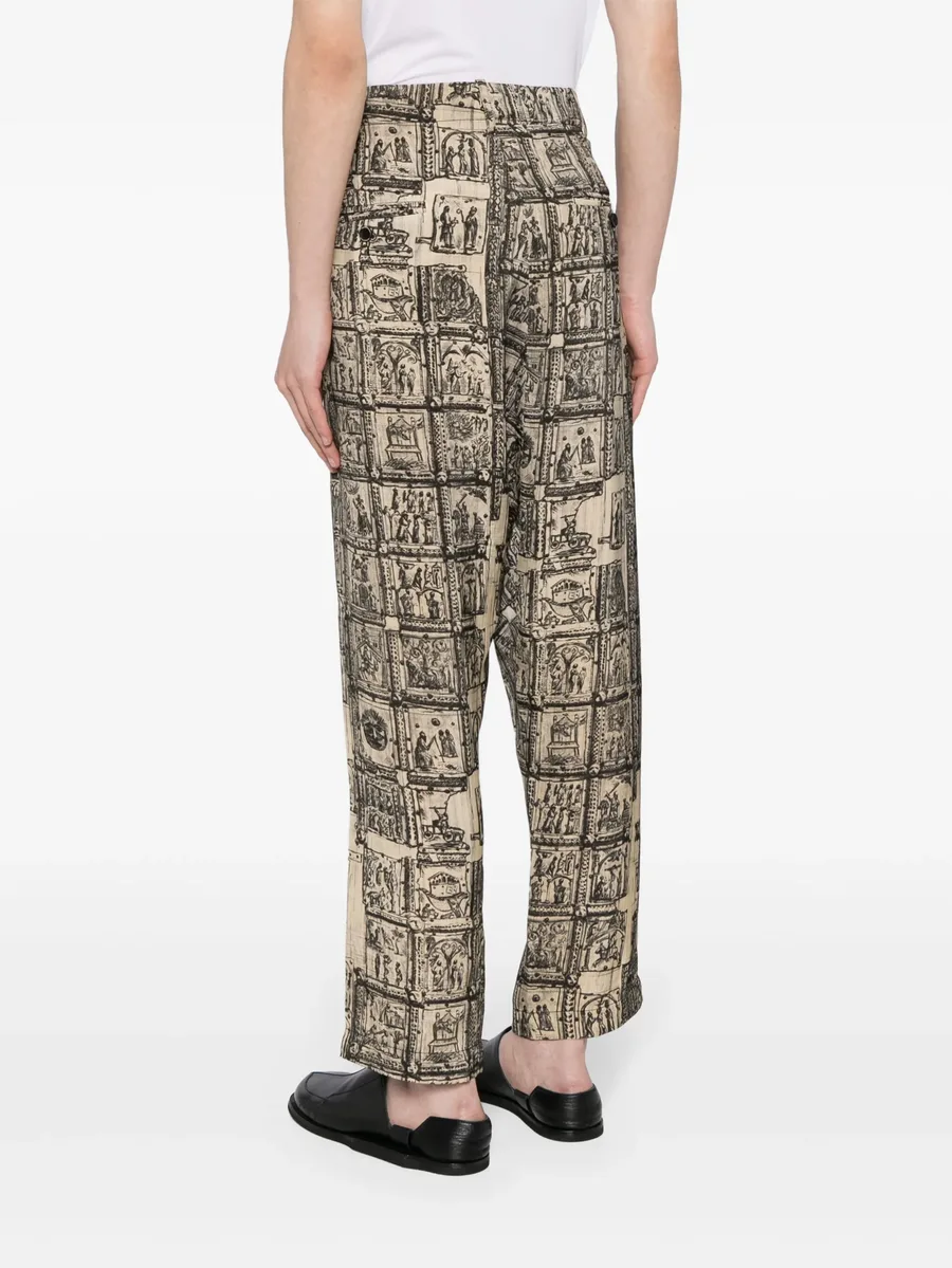 graphic-print straight-leg trousers 7
