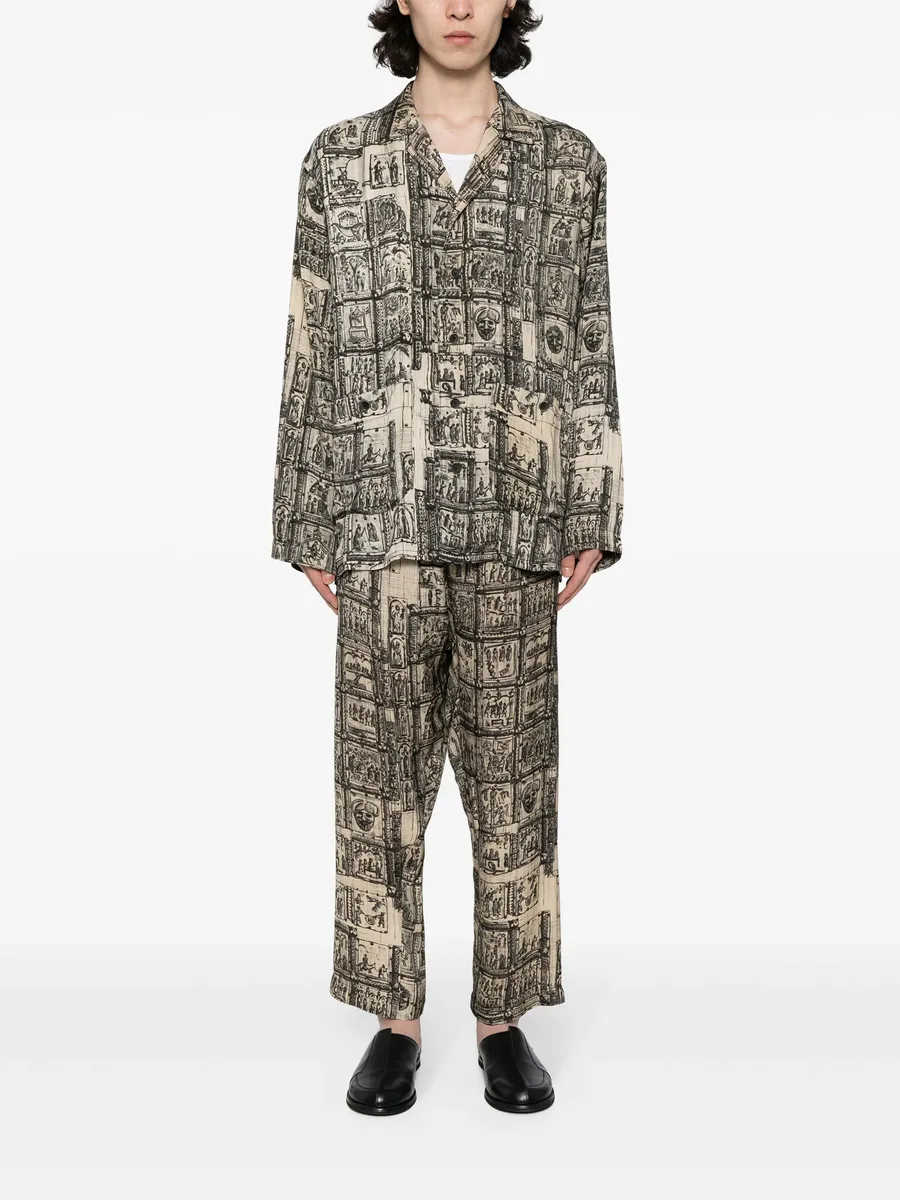 graphic-print straight-leg trousers 4