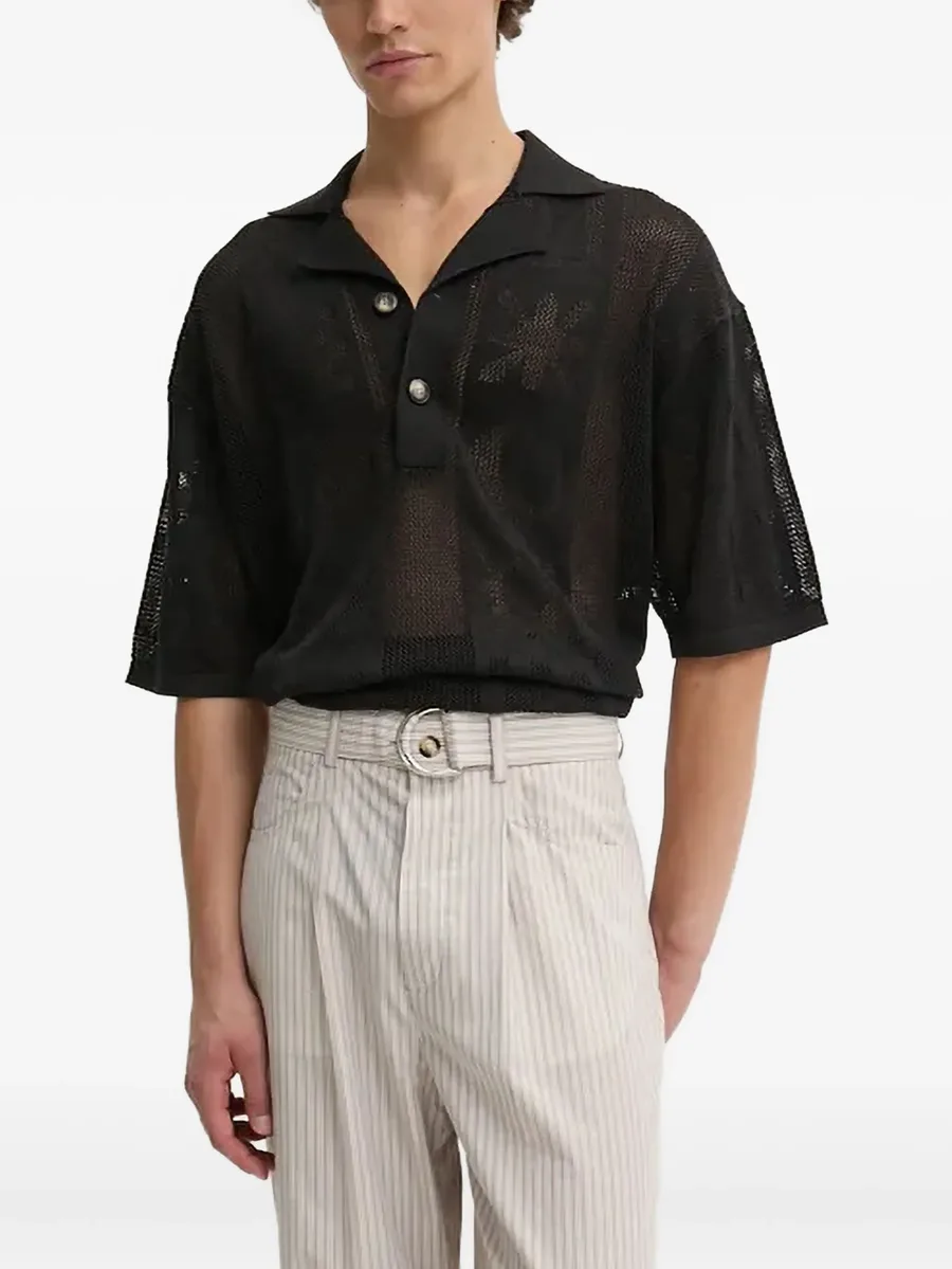 graphic-pattern mesh polo shirt 2