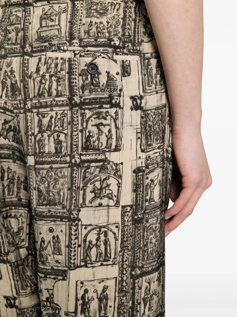 graphic-print straight-leg trousers 9